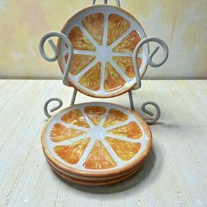 Orange Slice Ceramic Plates Set